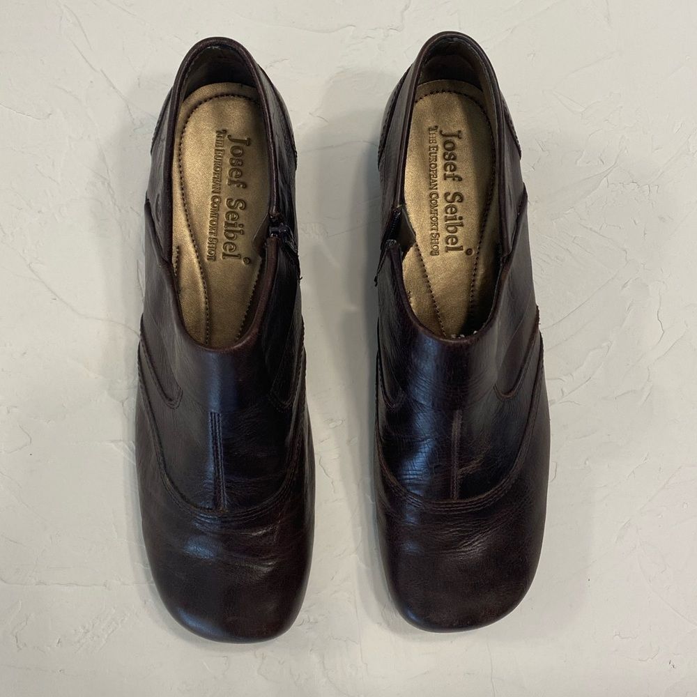 Josef Seibel Brown Leather Ankle Booties - Picture 9 of 10